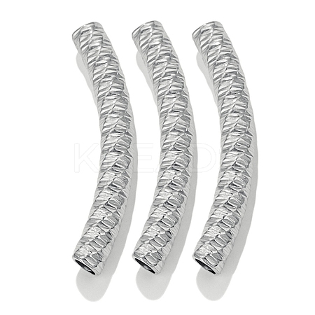 304 Stainless Steel Curved Tube Beads LS-STAS-M071-03J-P-1