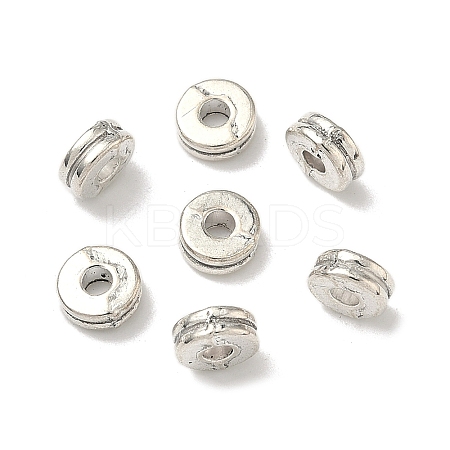 Tibetan Style Flat Round Alloy Spacers Beads TIBEP-S293-070AS-LF-1
