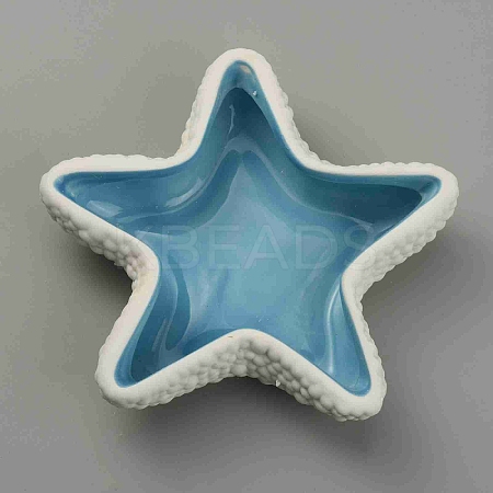 Starfish Shape Ceramic Jewelry Plate AJEW-WH0041-95B-1
