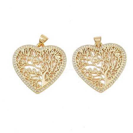 Brass Micro Pave Cubic Zirconia Pendants KK-C132-25G-1