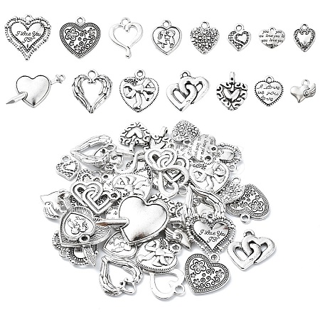 45Pcs 15 Styles Tibetan Styles Alloy Pendants FIND-YW0005-09-1