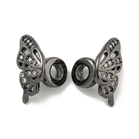 Brass Cubic Zirconia Beads KKB-L215-023B-1