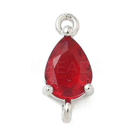 Brass Pave Cubic Zirconia Connector Charms KK-Z120-31P-02-1