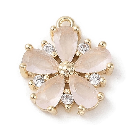Brass Micro Pave Cubic Zirconia Charms KK-G491-26G-01-1