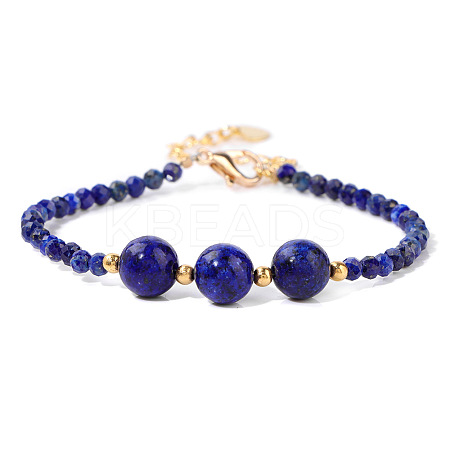 Round Natural Lapis Lazuli Beaded Bracelets ZS3051-7-1