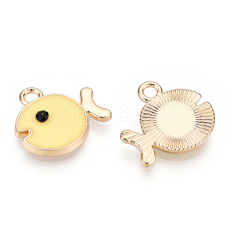 Light Gold Plated Alloy Pendants ENAM-T009-19B-1