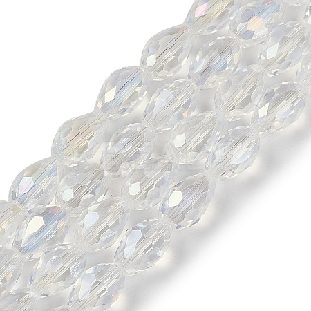 Transparent Electroplate Glass Beads Strands EGLA-N013-T10mm-B01-1