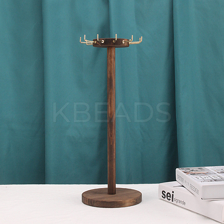 Rotatable Wood Necklace Display Stands AJEW-M044-01-1