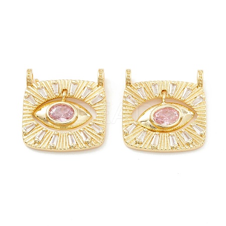 Rack Plating Brass Cubic Zirconia Pendants KK-D073-25G-04-1