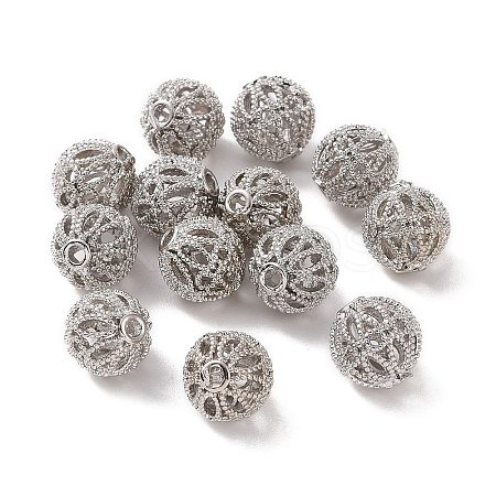 Rack Plating Brass Hollow Beads KK-P219-01A-P-1