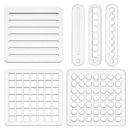 6Pcs 6 Styles Acrylic Drawing Template AJEW-BC0009-04-1