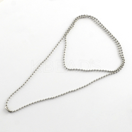 Tarnish Resistant 304 Stainless Steel Ball Chain Necklace Making NJEW-R225-07-1