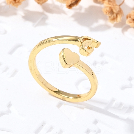 Brass Cuff Rings for Women RJEW-U044-T-1