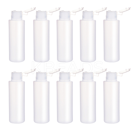 100ml PE Plastic Empty Refillable Flip Cap Bottles LS-MRMJ-WH0037-13C-1