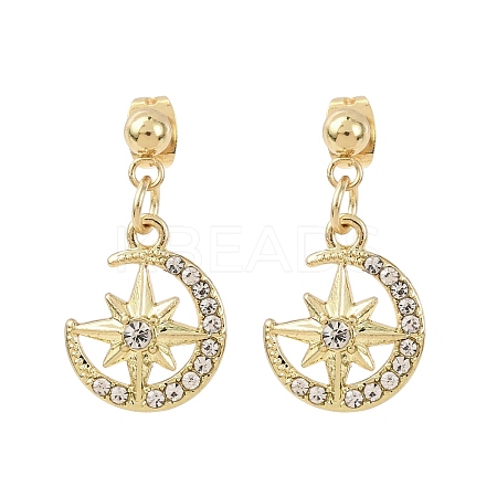 Alloy Crystal Rhinestone Dangle Stud Earrings EJEW-JE06657-03-1