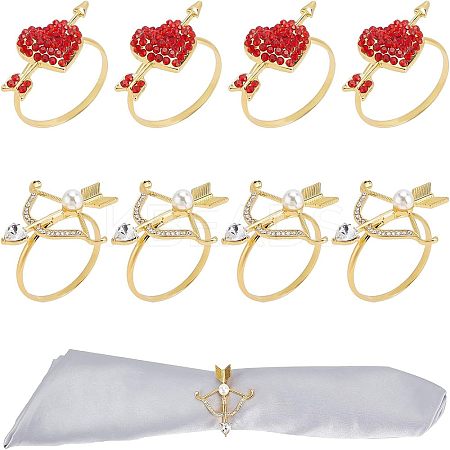 Arrow & Heart Alloy Napkin Rings AJEW-FG0001-69-1