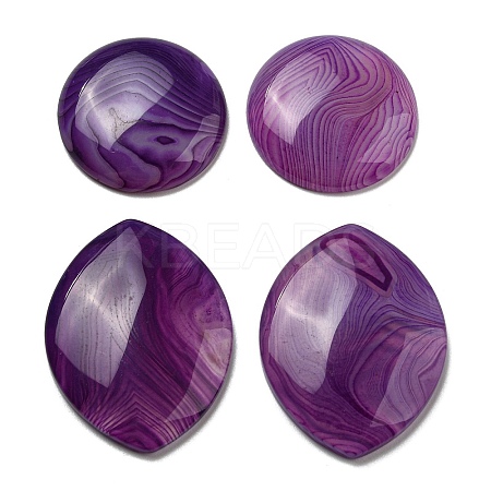 Natural Striped Agate/Banded Agate Cabochons G-B050-11A-1
