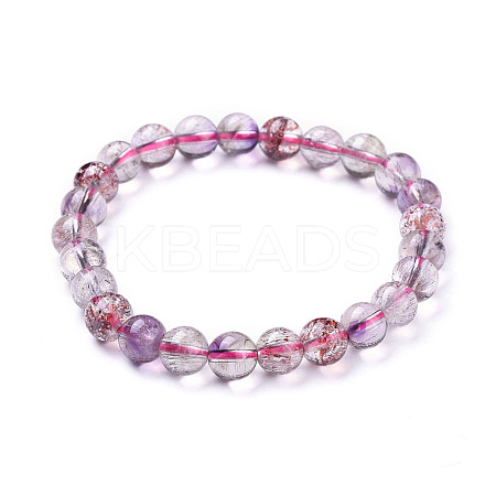 Natural Quartz Beads Stretch Bracelets BJEW-P160-04A-1