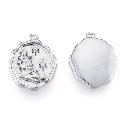 Brass Micro Pave Clear Cubic Zirconia Pendants KK-N216-577P-1
