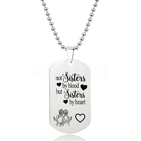 201 Stainless Steel To My Friend Dog Tag Pendant Ball Chain Necklaces FS-WG527E6-23-1