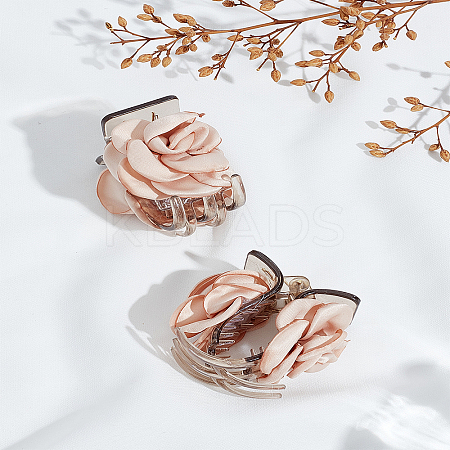 2Pcs Cloth & Plastic Claw Hair Clips PHAR-LP0001-36-1