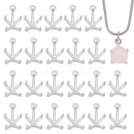 24Pcs Brass Charms Cabochon Settings KK-PH0014-17B-1