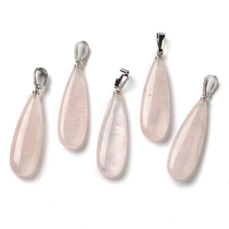 Natural Rose Quartz Pendants G-Q192-07P-02-1