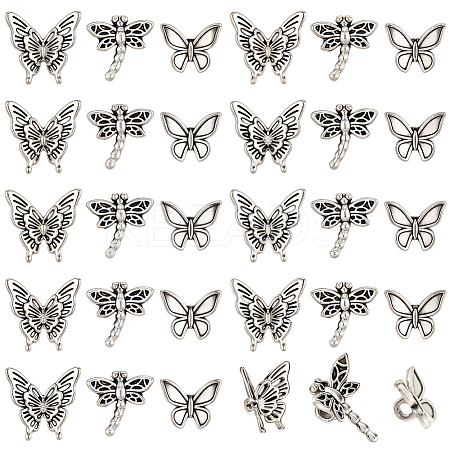 120Pcs 3 Styles Tibetan Style Alloy Spacer Beads FIND-SC0020-11A-1