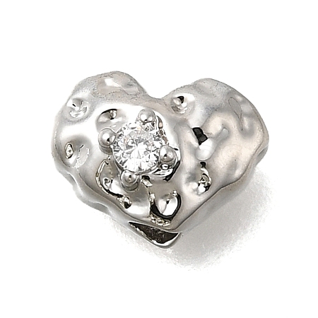Brass Micro Pave Clear Cubic Zirconia Beads KK-U061-15C-P-1