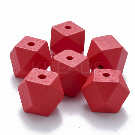 Painted Natural Wood Beads WOOD-Q040-020B-A07-1