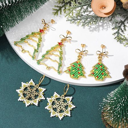 3 Pairs Brass Stud Earring & 304 Stainless Steel Leverback Earring Sets EJEW-MZ00496-1