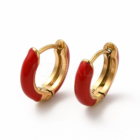 Ion Plating(IP) Enamel Hoop Earrings EJEW-G344-02G-05-1