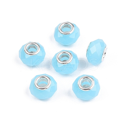 Imitation Jade Glass European Beads GPDL-N004-B14mm-B03-1