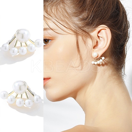Alloy Imitation Pearl Stud Earrings for Women WG29476-61-1