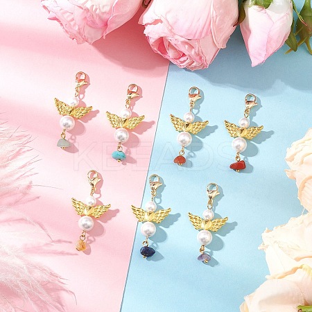 Angel Shell Pearl Pendant Decoration HJEW-JM03440-1