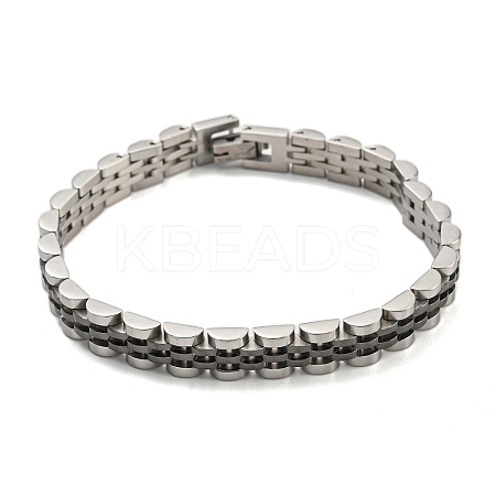 Ion Plating(IP) 304 Stainless Steel Thick Link Chain Bracelet BJEW-G649-09B-C-1