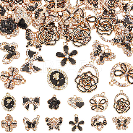 48Pcs 12 Styles Alloy Enamel Pendants ALRI-SC0001-50-1