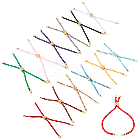 12Pcs 12 Colors Nylon Cord Slider Bracelets MAK-GO0001-05-1