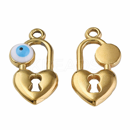 304 Stainless Steel Enamel Pendants STAS-N087-53-02G-1