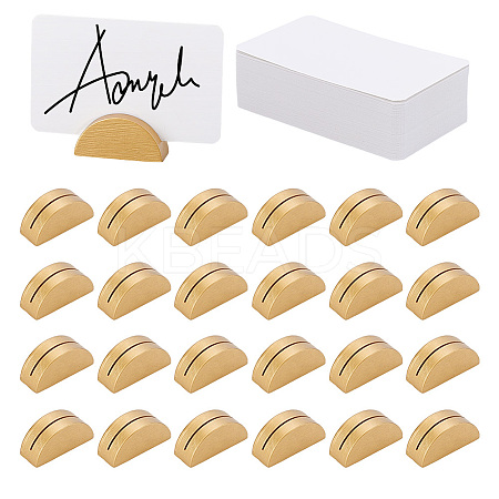 30Pcs Half Round Wood Name Card Holder AJEW-NB0009-27A-1