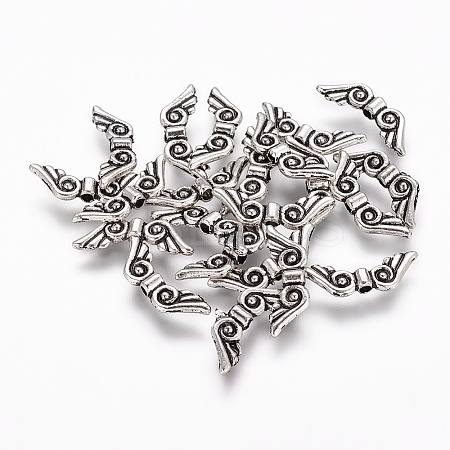 Tibetan Style Alloy Angel Wing Beads LS-TIBEB-4999-AS-NR-1