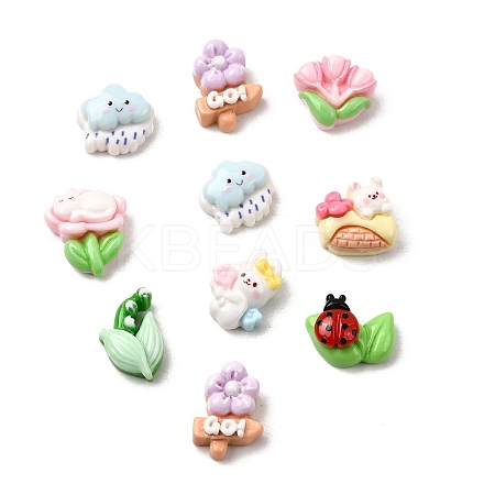 Opaque Resin Cabochons RESI-K046-09-1