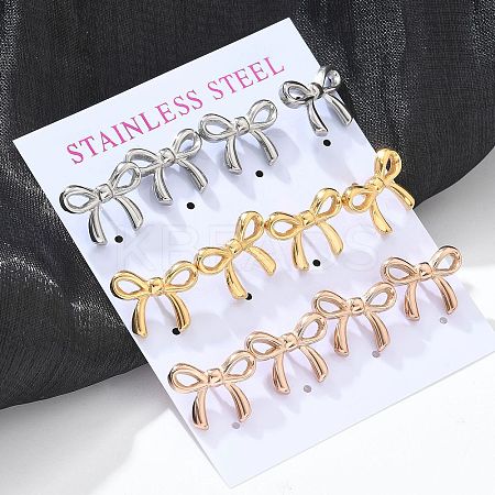 PVD Vacuum Plating 304 Stainless Steel Stud Earrings EJEW-C099-18M-1