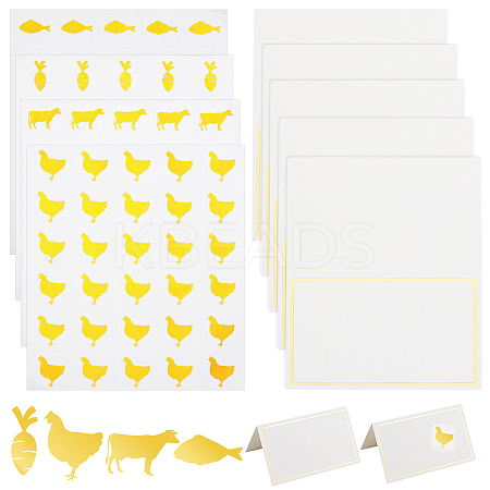 8 Sheets 4 Styles PVC Waterproof Self-Adhesive Sticker STIC-OC0001-13A-1