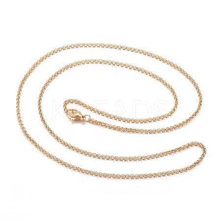 304 Stainless Steel Rolo Chains Necklaces NJEW-G278-02G-1