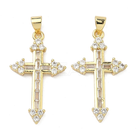 Brass Micro Pave Cubic Zirconia Pendants KK-A282-02B-G-1
