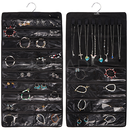 Rectangle Non-woven Fabric Hanging Jewelry Rolls AJEW-WH0009-57-1
