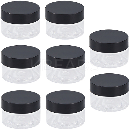 8Pcs Transparent Plastic Empty Portable Facial Cream Jar CON-CP0001-015B-1