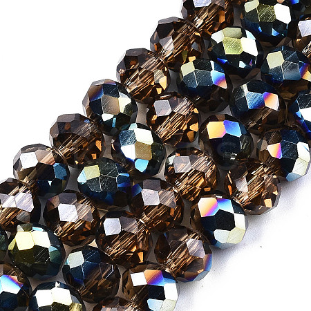 Electroplate Transparent Glass Beads Strands LS-EGLA-A034-T8mm-Q19-1