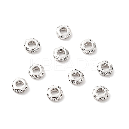 Flat Round Brass Micro Pave Clear Cubic Zirconia Spacer Beads KK-L237-016P-1